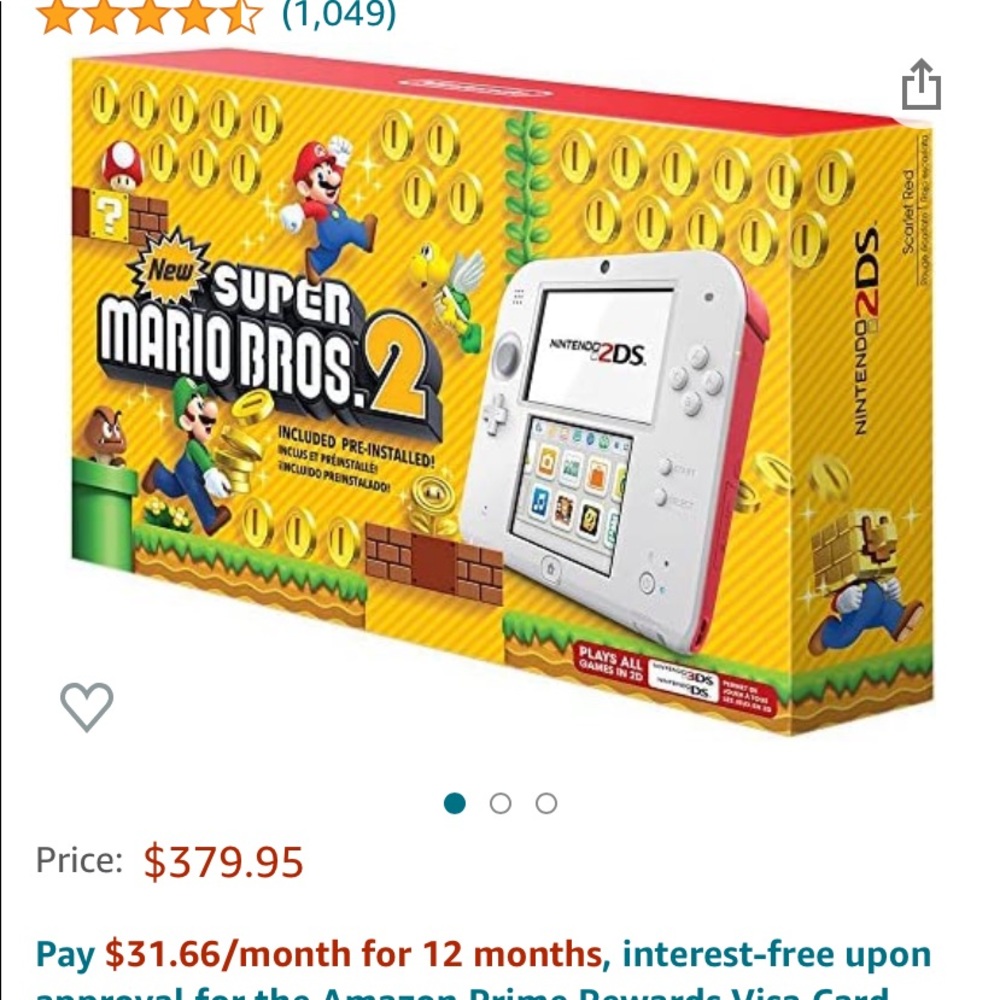 Super Mario brother 2 Nintendo DS console - blue/red